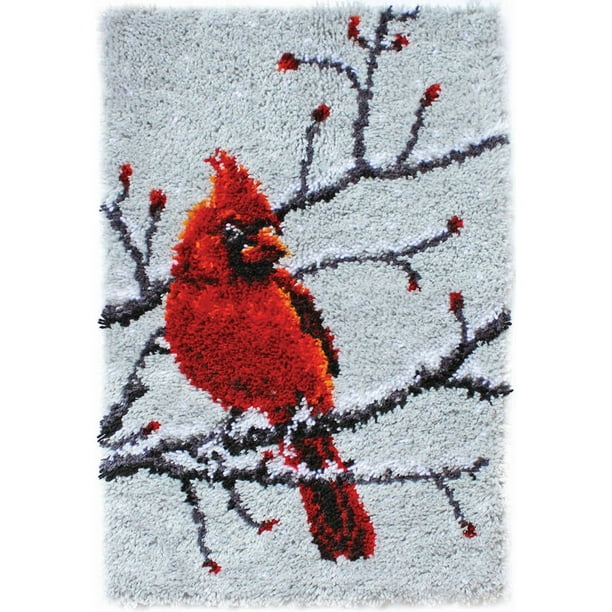 20 x 30 by Spinrite Wonderart Classics Cardinal Latch Hook Kit